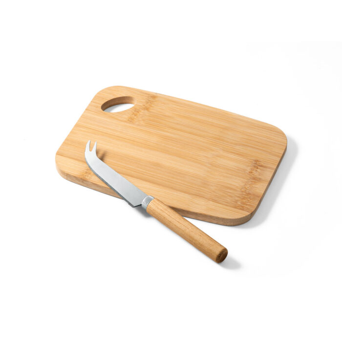 Kit queijo em bambu e inox - 2 peças