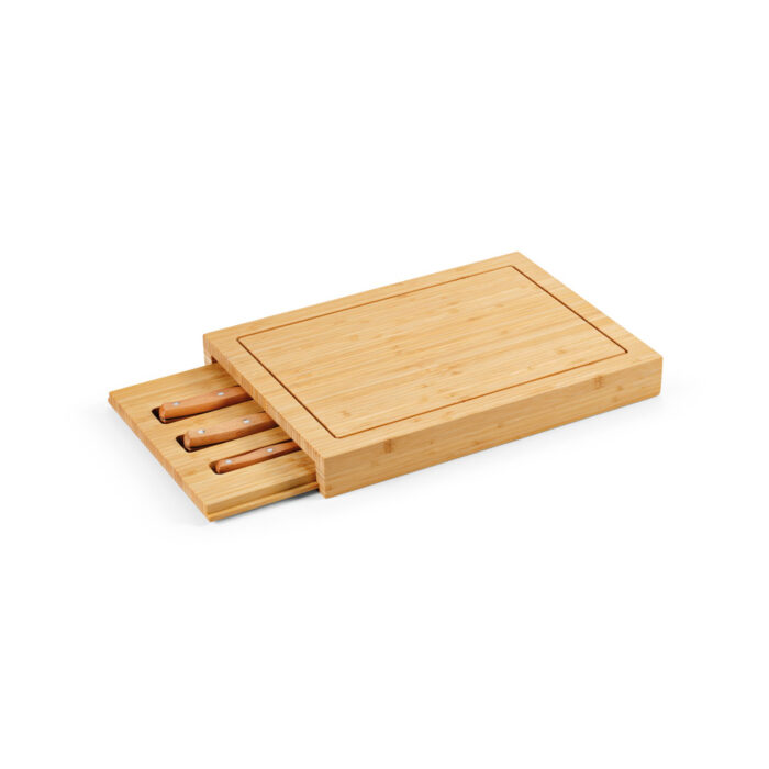 Conjunto de tábuas em bambu com 3 facas inclusas - Imagem 4