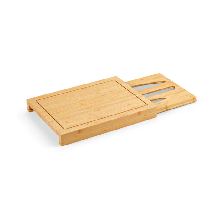 Conjunto de tábuas em bambu com 3 facas inclusas - Imagem 3