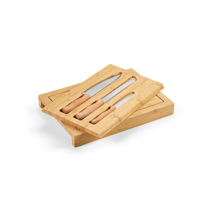 Conjunto de tábuas em bambu com 3 facas inclusas - Imagem 2