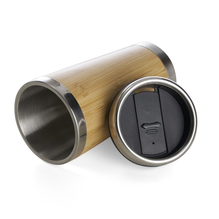 Copo térmico 500 mL em bambu e inox - Imagem 2