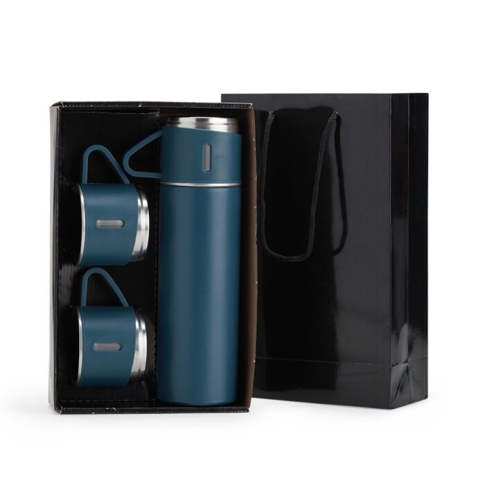 Kit garrafa térmica 450 mL com tampas-xícaras - Imagem 2