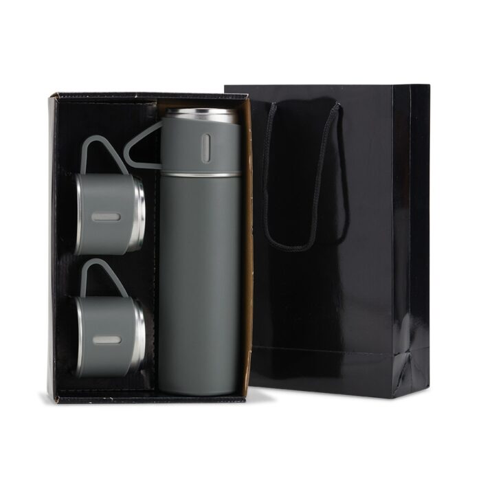 Kit garrafa térmica 450 mL com tampas-xícaras - Imagem 6