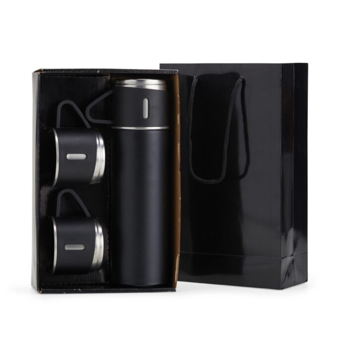 Kit garrafa térmica 450 mL com tampas-xícaras - Imagem 5