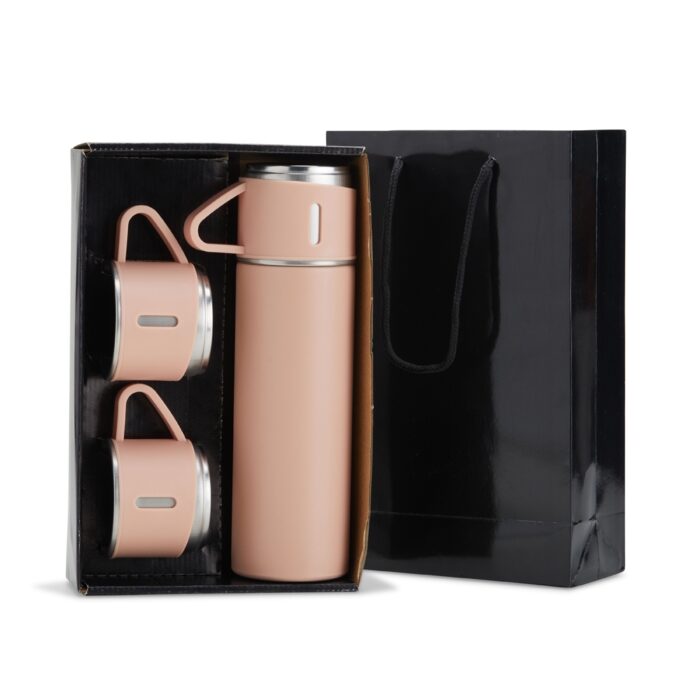 Kit garrafa térmica 450 mL com tampas-xícaras - Imagem 4