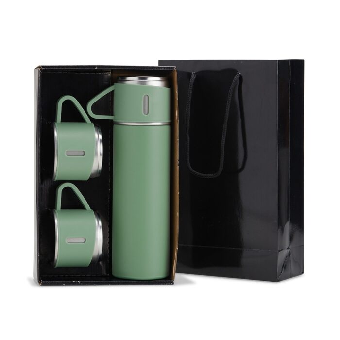 Kit garrafa térmica 450 mL com tampas-xícaras - Imagem 3