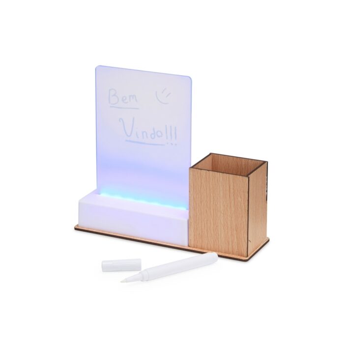 Quadro de mensagens LED com porta-caneta