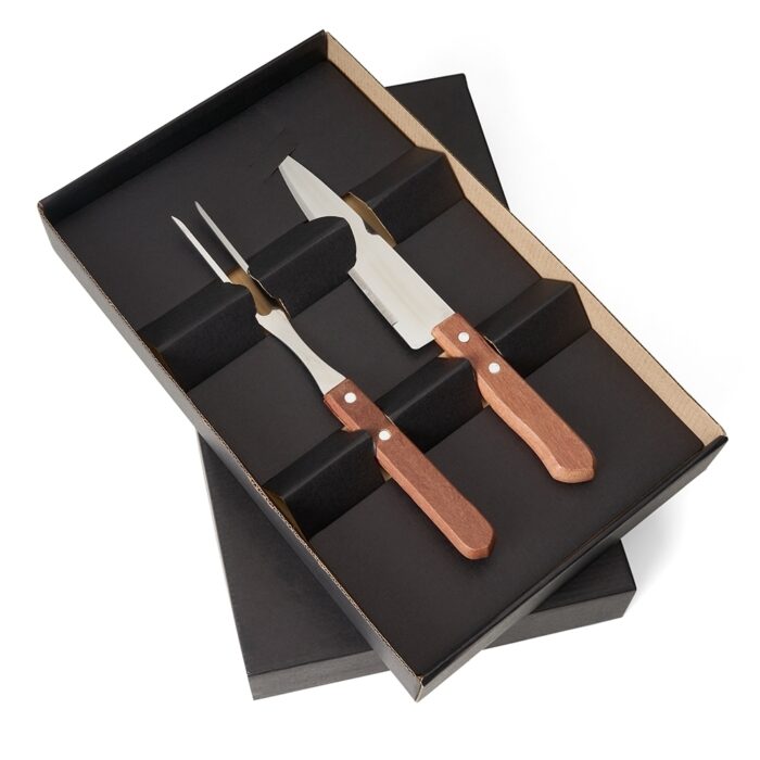 Kit churrasco em madeira e inox - 3 peças - Imagem 3