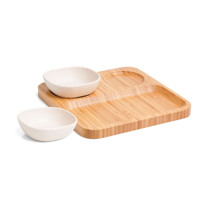 Kit para petisco e patê em bambu - 3 peças