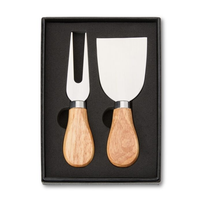 Kit queijo em bambu e inox - 2 peças