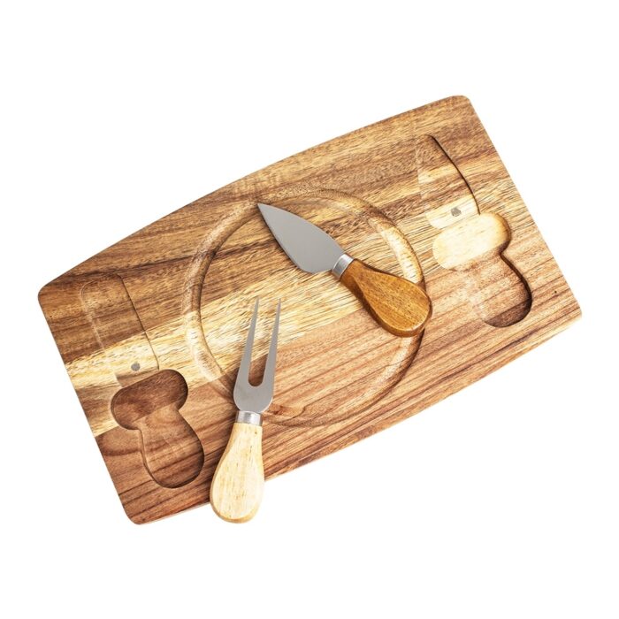 Kit queijo em madeira e inox - 3 peças - Imagem 2