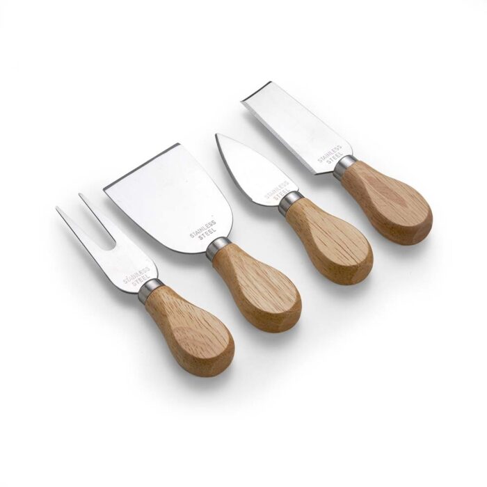 Kit queijo em bambu e inox - 4 peças - Imagem 2