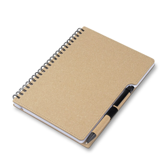 Conjunto caderno e caneta em papelão reciclado - Imagem 3