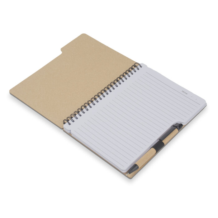 Conjunto caderno e caneta em papelão reciclado - Imagem 5