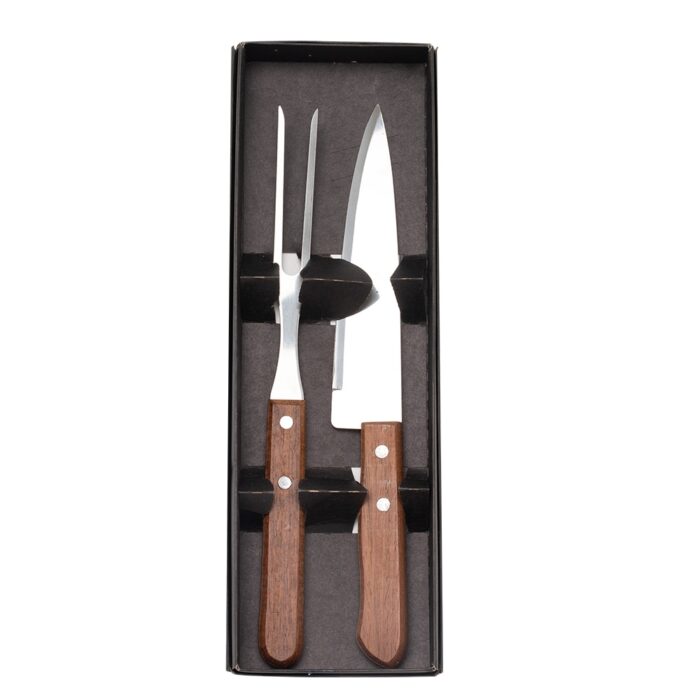Kit churrasco em madeira e inox - 2 peças - Imagem 2