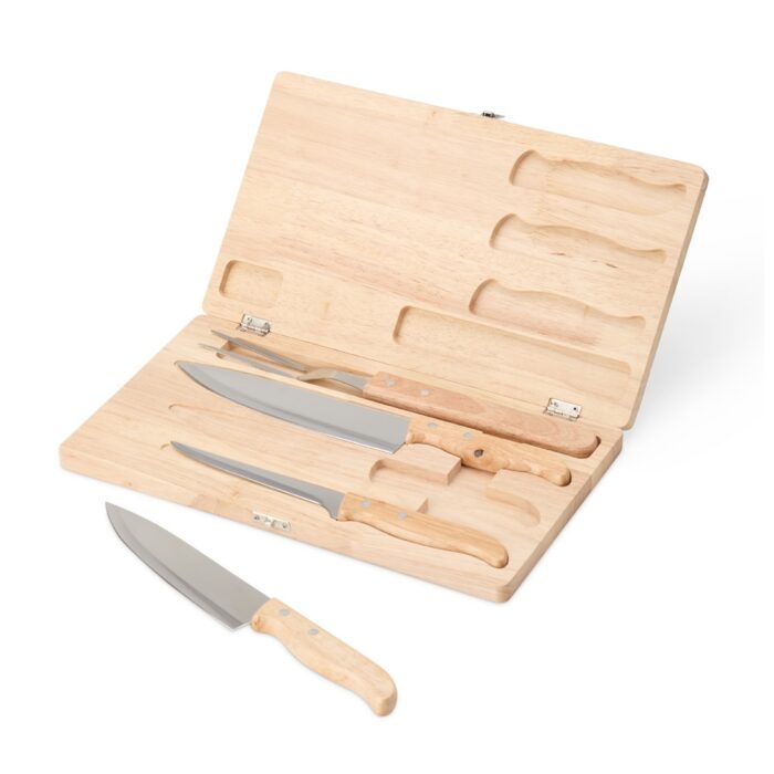 Kit churrasco em madeira e inox - 4 peças - Imagem 2