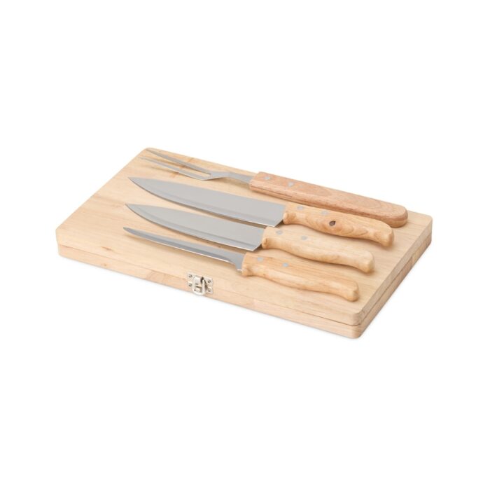 Kit churrasco em madeira e inox - 4 peças - Imagem 3
