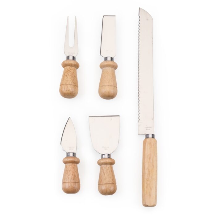 Kit queijo em madeira e inox - 5 peças - Imagem 2
