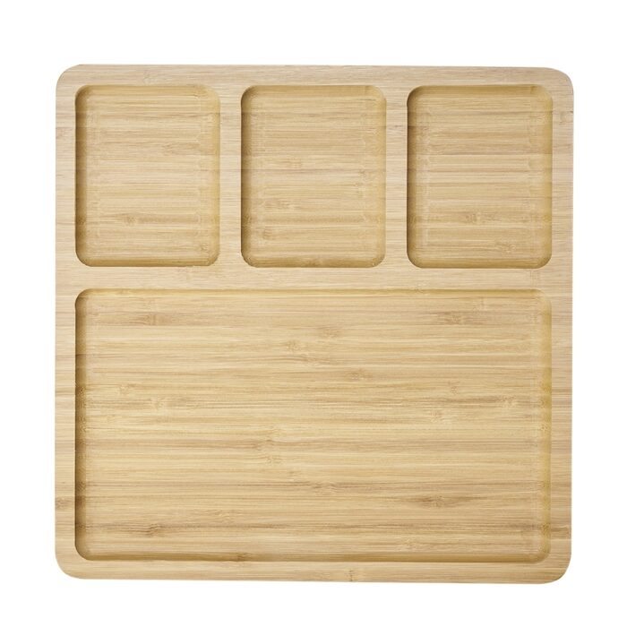 Petisqueira quadrada em bambu com divisórias - Imagem 2