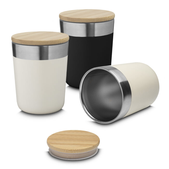 Copo térmico 300 mL com tampa em bambu